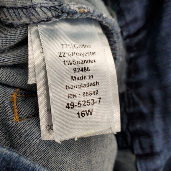 Woman Within Jeans Plus Size 16W Flex-Fit Pull-On Stretch Medium Wash Blue - Picture 9 of 10